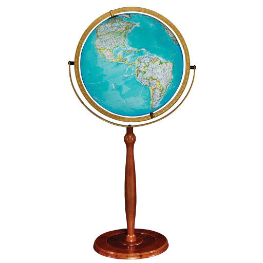 National Gegraphic Chamberlin 16"/40.5Cm Diameter Blue Ocean Illuminated Floor Globe (English)