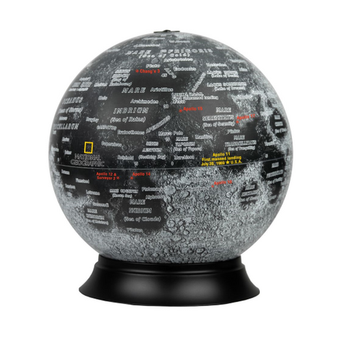 National Geographic Moon Globe 12"/30cm Diameter Illuminated Desk Globe (English)