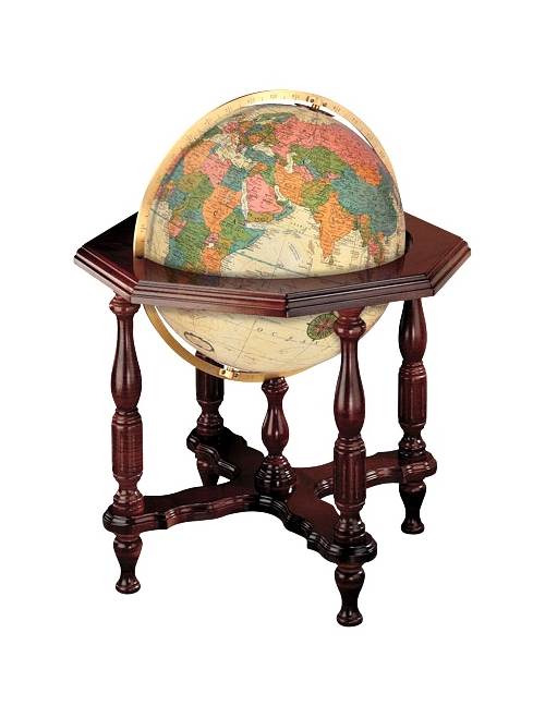 Globe terrestre antique illuminé Statesman de 20 pouces représentant le fond marin