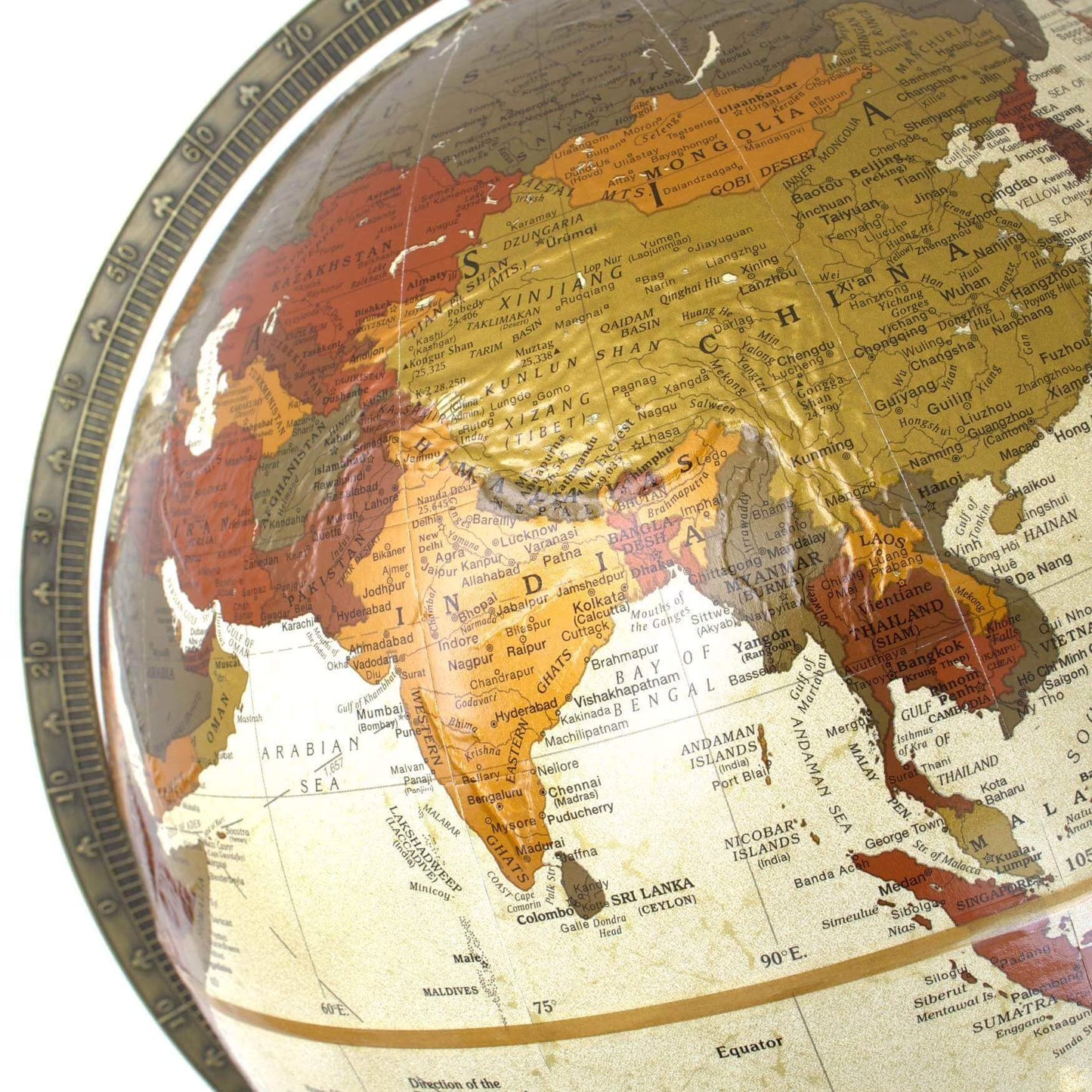 Santa Fe 16-inch Antique Raised Relief Floor Globe - Southwestern Style