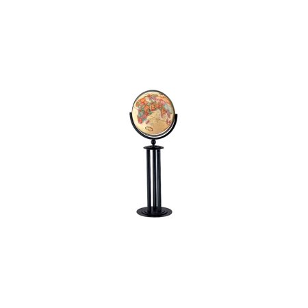 Forum 16-inch Antique Raised Relief Floor Globe with Walnut Pedestal Stand