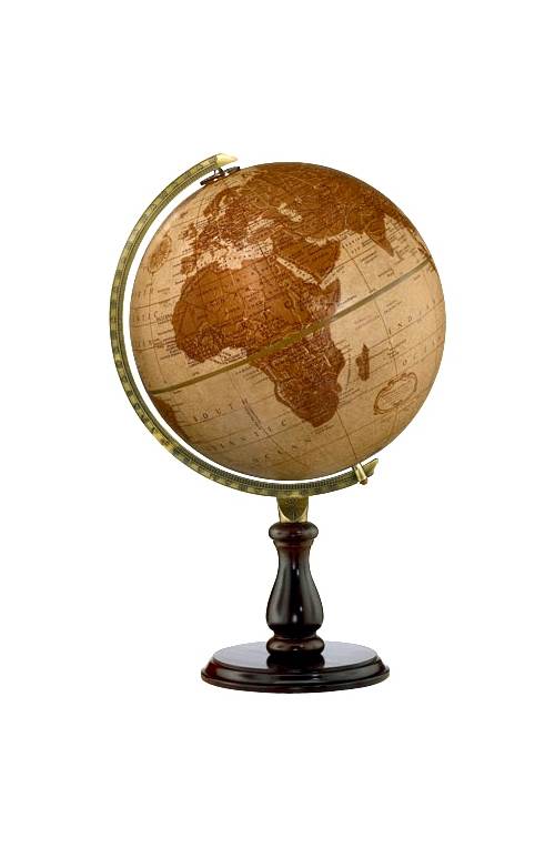 Globe terrestre de bureau en cuir de 30 cm (12 pouces) avec relief en relief