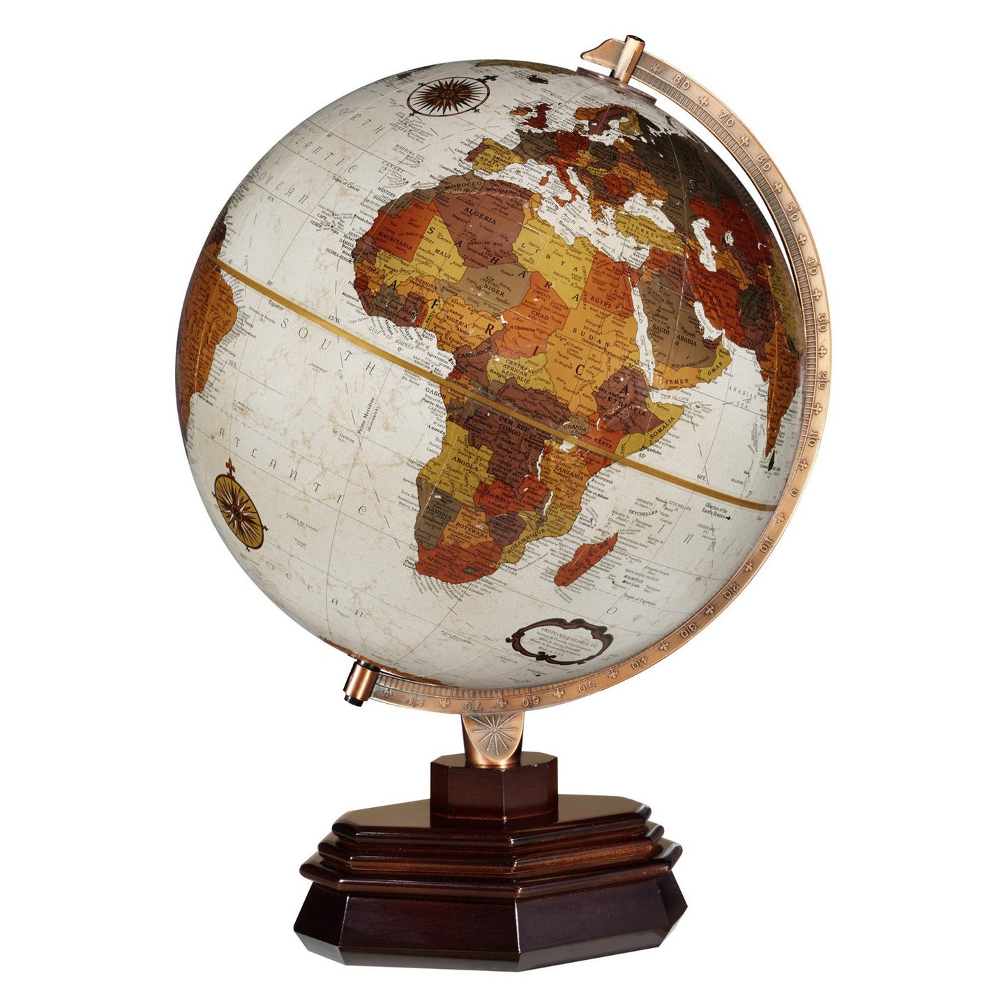 Globe de bureau usonien de 30 cm (12 pouces) en bronze métallisé de la collection Frank Lloyd Wright