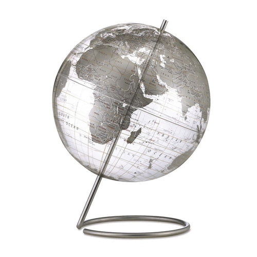 CRYSTAL MARQUISE 12-Inch Optical Glass Globe - Silver & Clear