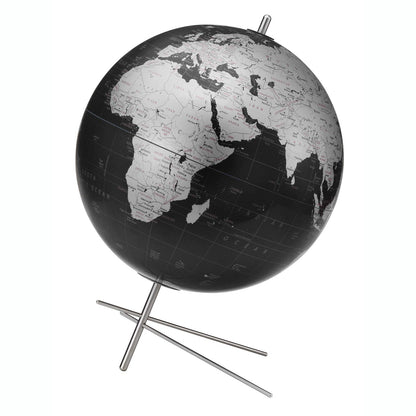 Globe de bureau Mikado 12 pouces gris ardoise et argent avec base trépied en acier inoxydable