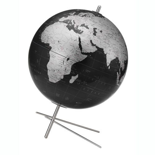 Globe de bureau Mikado 12 pouces gris ardoise et argent avec base trépied en acier inoxydable