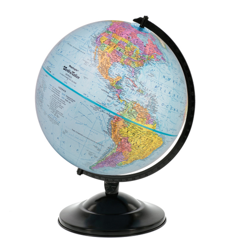 Replogle 12"/30Cm Diameter Blue Ocean Desk Globe With Black Metal And Semi-Meridian (English)