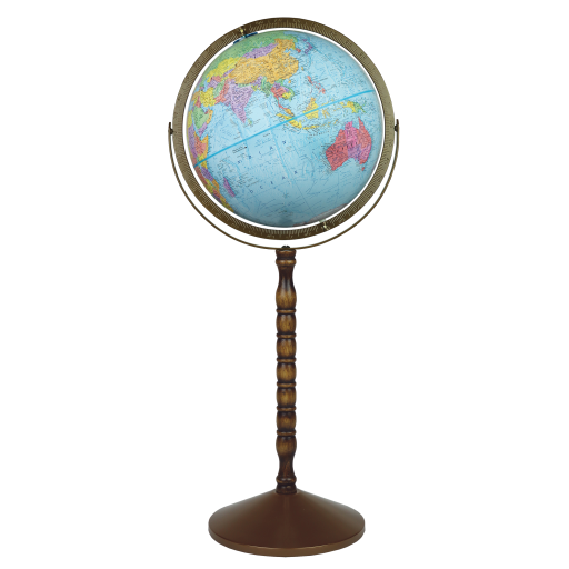 Replogle Treasury Globe 12"/30Cm Diameter Blue Ocean Floor Globe With Metal And Full Meridian (English)