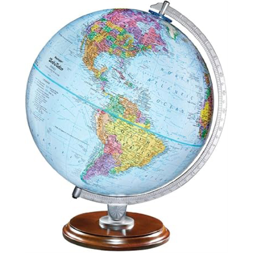 Replogle Student Globe 12"/30Cm Diameter Blue Ocean Desk Globe With Metal And Semi-Meridian (English)