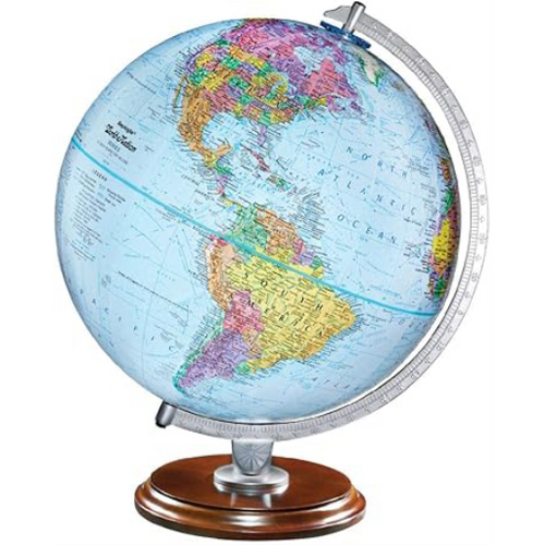 Replogle Student Globe 12"/30Cm Diameter Blue Ocean Desk Globe With Metal And Semi-Meridian (English)