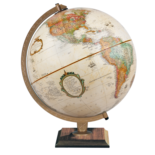 Spokane 12"/30Cm Diameter Antique Ocean Desk Globe (English)