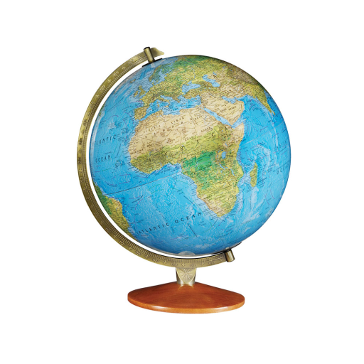 Odessa 12"/30Cm Diameter Blue Ocean Illuminated Desk Globe (English)