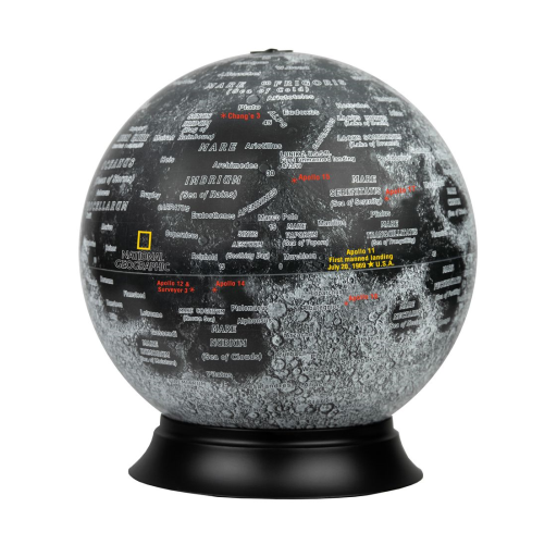 National Geographic Moon Globe 12"/30cm Diameter Illuminated Desk Globe (English)