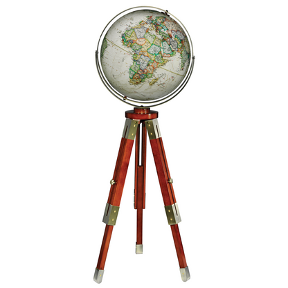 National Geographic Eaton III 16-inch antique floor globe on a wooden tripod stand.