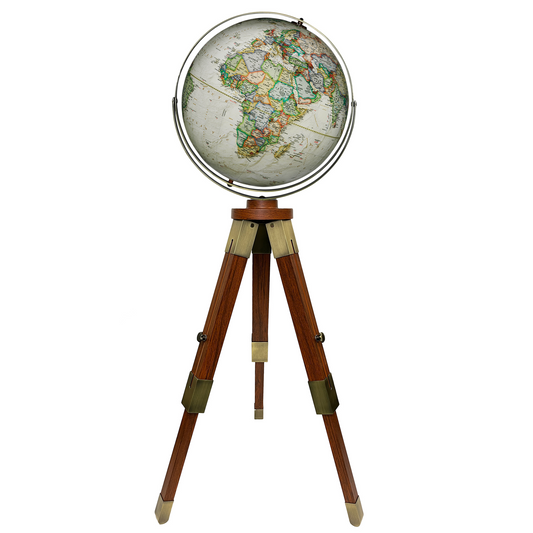 National Geographic Eaton III 16" floor globe on an adjustable wooden tripod stand.