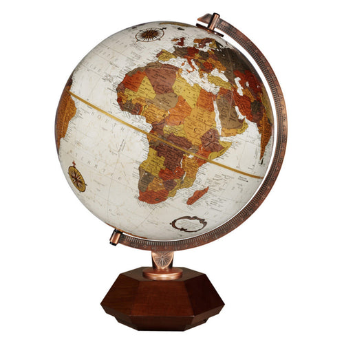 Frank Lloyd Wright Hexhedra Bronze Metallic Desktop Globe - 12"