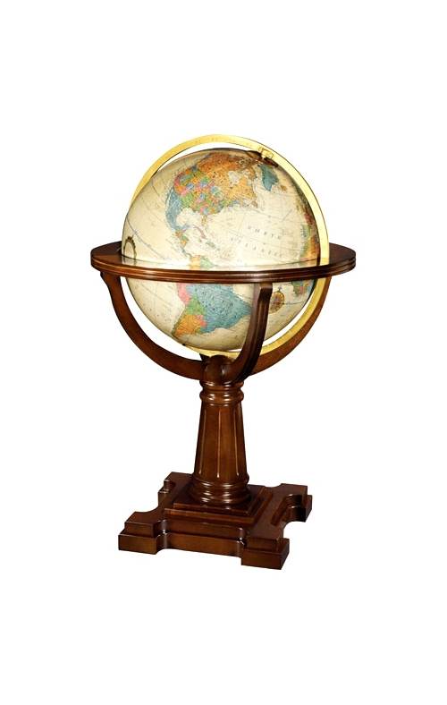 Annapolis 12-inch Illuminated Antique Desktop Globe - Walnut Finish