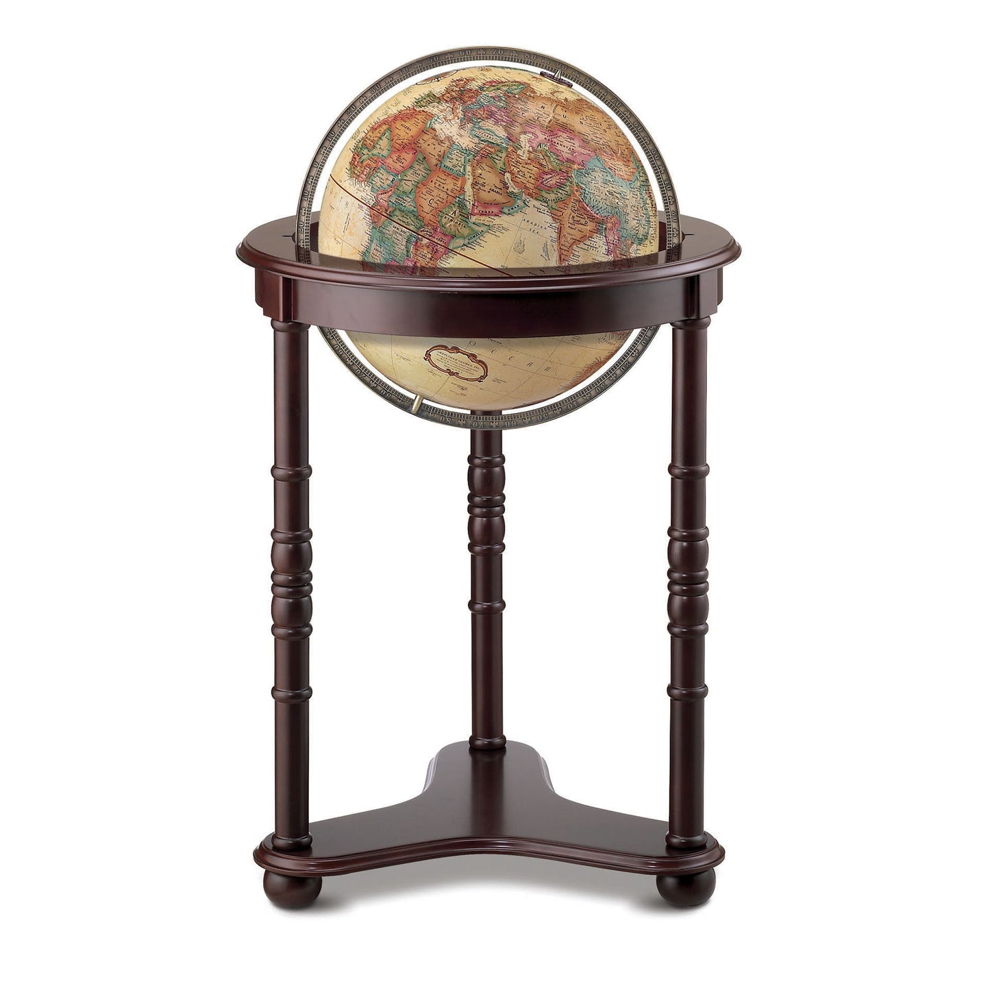 Westminster 16-Inch Floor Globe - Antique Ocean Raised Relief