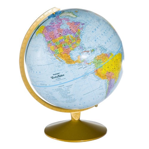 Explorer 12" Blue Ocean Desk Globe (French Edition) - Political Map with Raised Relief