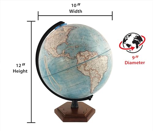 Replogle Palermo 9-inch Desktop Globe - Blue Ocean & Raised Relief