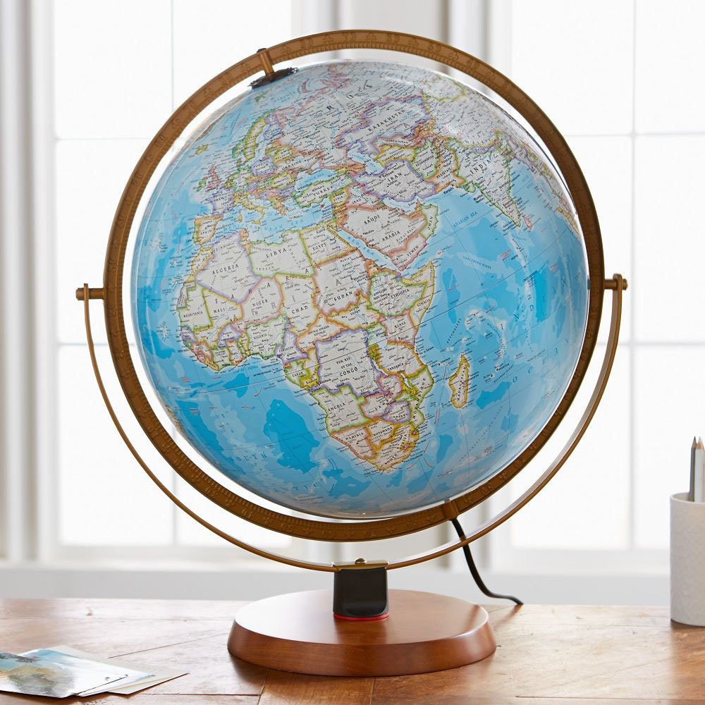 National Geographic Nicollet 16" Illuminated Desk Globe - Blue Ocean