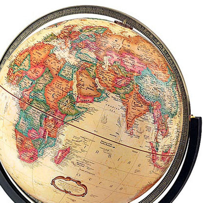 Globe terrestre Forum de 40 cm (16 pouces) à relief antique avec socle en noyer