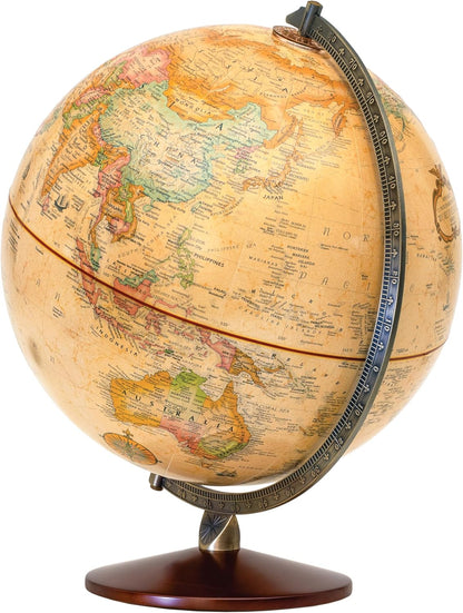Odessa 12-inch Antique Ocean Illuminated Desk Globe with Walnut Base