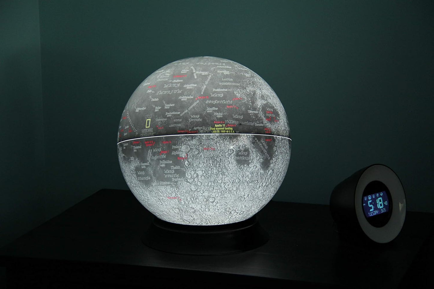 National Geographic Moon Globe - 12" Illuminated Lunar Desktop Globe