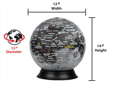 National Geographic Moon Globe - 12" Illuminated Lunar Desktop Globe