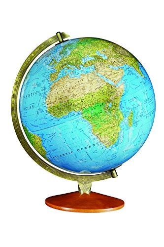 Odessa 12" Illuminated Blue Ocean Desk Globe with Raised Relief