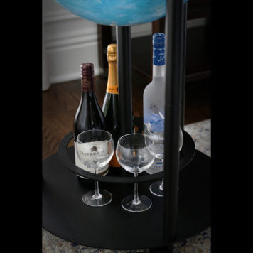 Empire 16" Blue Ocean Illuminated Bar Globe - Floor Standing Drinks Cabinet
