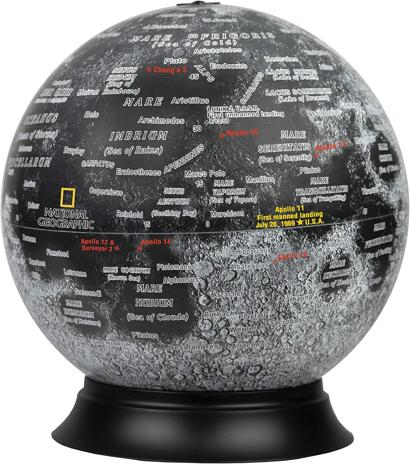 National Geographic Moon Globe - 12" Illuminated Lunar Desktop Globe