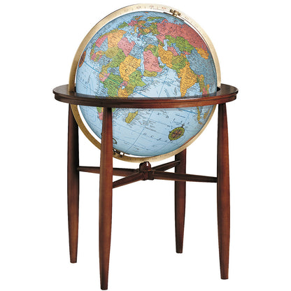 Finley 20-inch Illuminated Blue Ocean Floor Globe with Hardwood Base