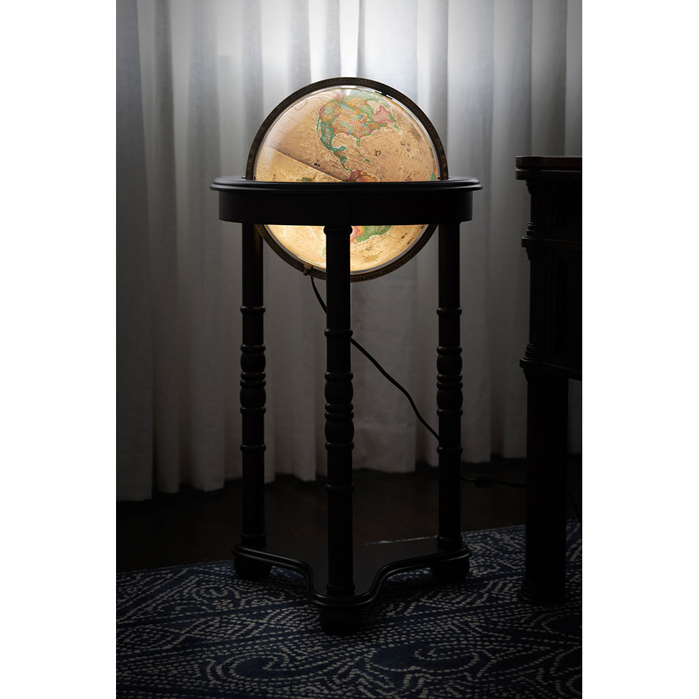 Lancaster 12" Antique Ocean Illuminated Floor Globe - 35" High