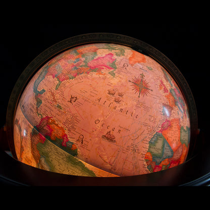 Lancaster 12" Antique Ocean Illuminated Floor Globe - 35" High