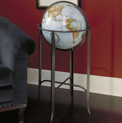 Trafalgar 16-inch Blue Ocean Floor Globe - Handcrafted Raised Relief