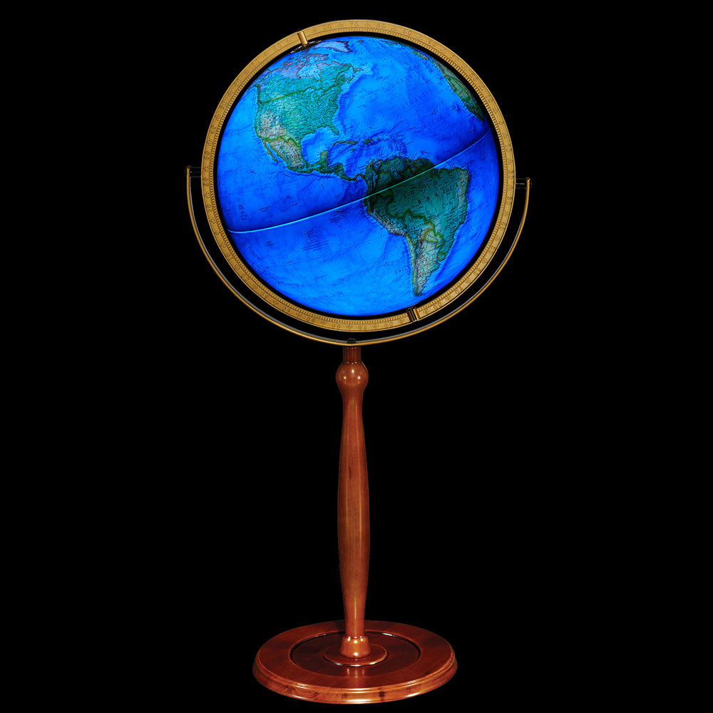 National Geographic Chamberlin 16" Illuminated Floor Globe - Blue Ocean Style