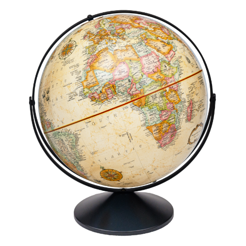 Eureka 16" Antique Ocean Globe with Full-Swing Metal Meridian
