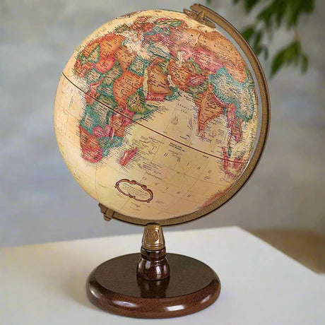 Quincy 9" Antique Ocean Desk Globe - French Language Edition