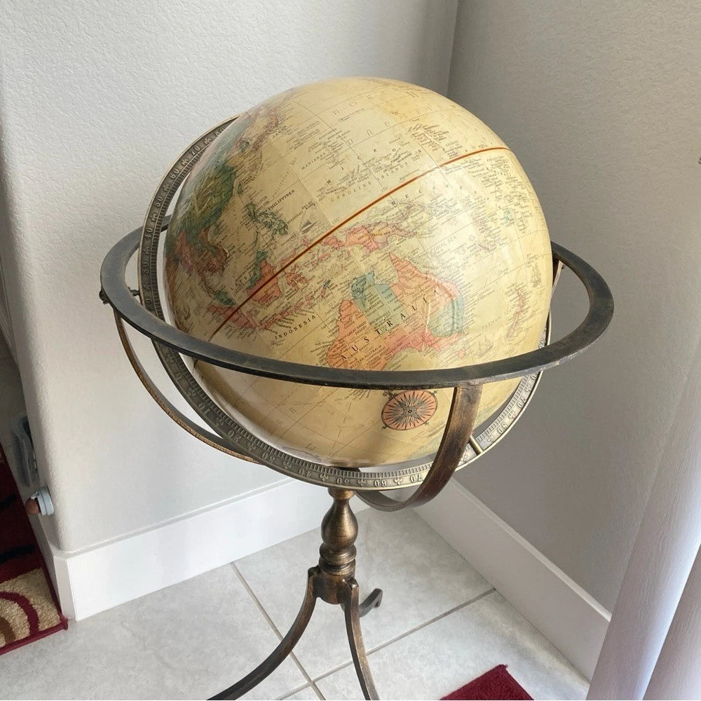 Globe terrestre Marin 40 cm de type antique avec relief (édition française)