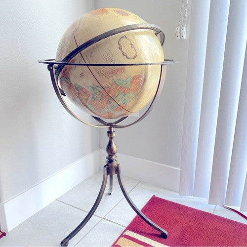 Globe terrestre Marin 40 cm de type antique avec relief (édition française)