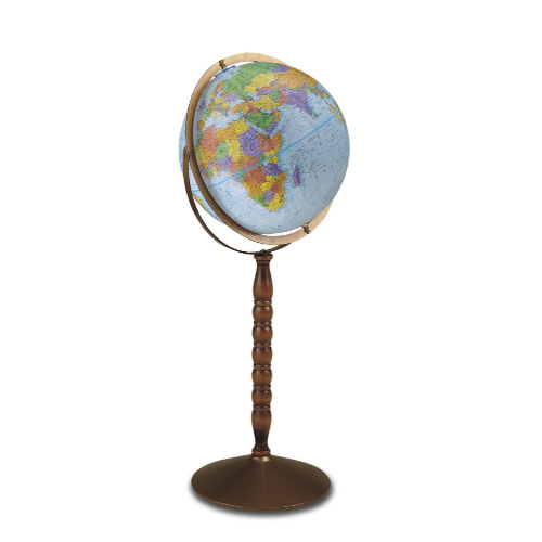 12" Treasury Floor Globe - Blue Ocean Convertible Map with Raised Relief